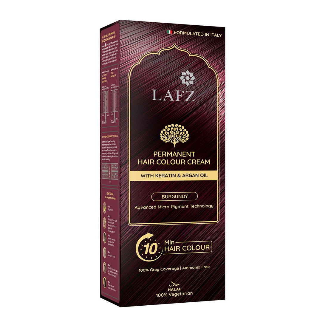 Lafz Permanent 10 Min Hair Color Cream Dubai (40ml) - Natural Burgundy