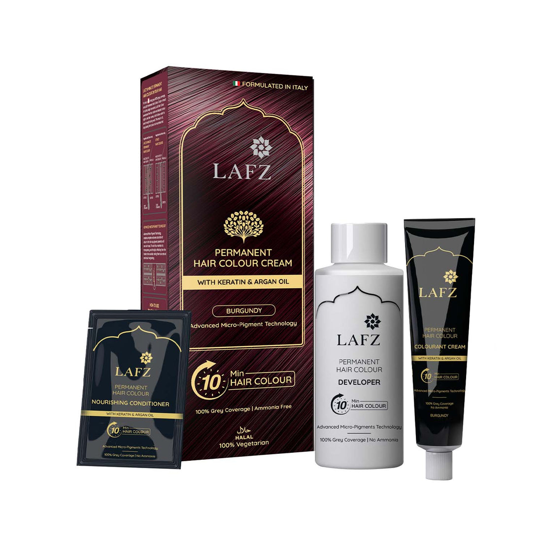 Lafz Permanent 10 Min Hair Color Cream Dubai (40ml) - Natural Burgundy