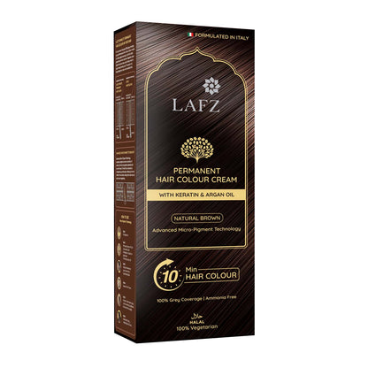 Lafz Permanent 10 Min Hair Color Cream Dubai (40ml) - Natural Brown