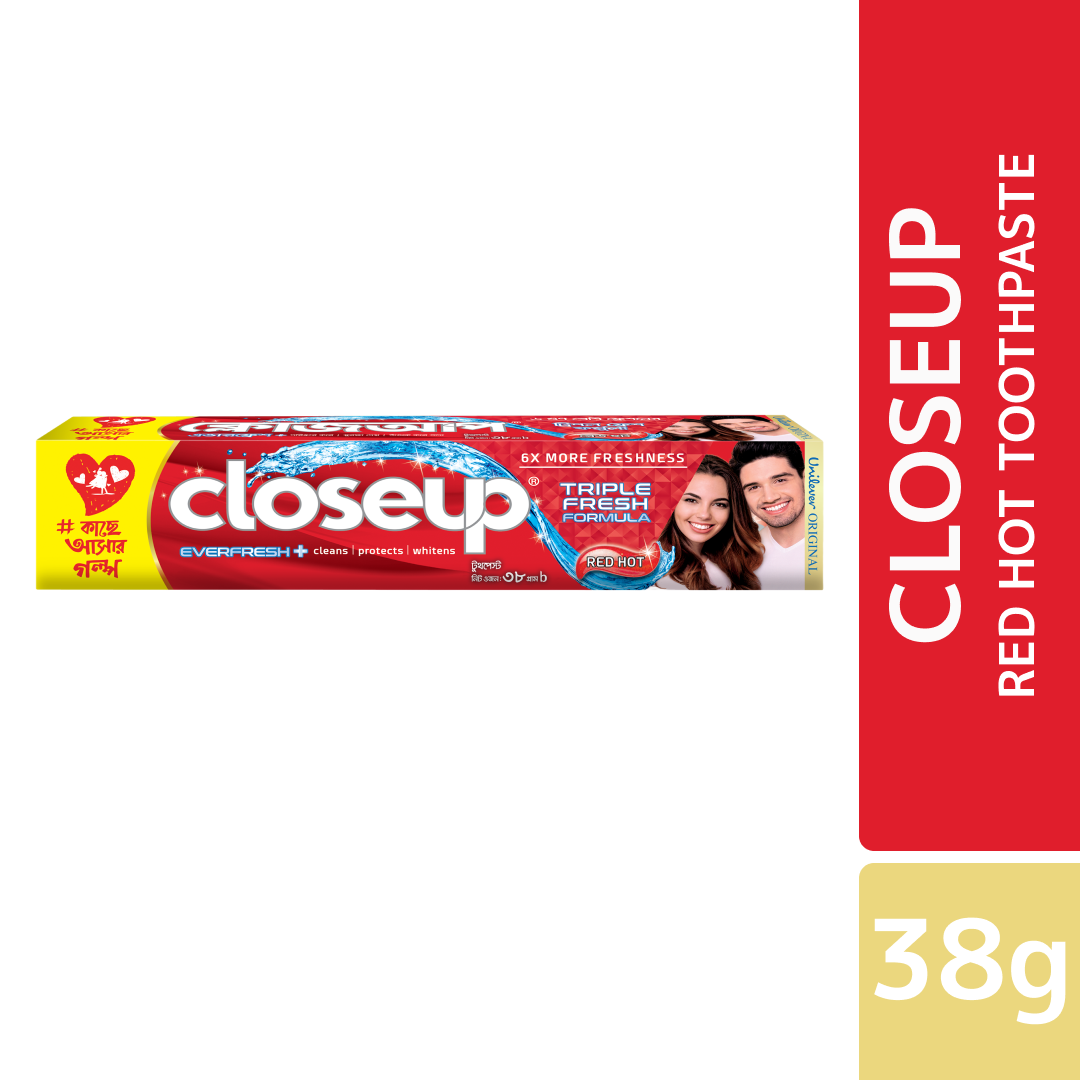 Closeup Toothpaste Red Hot