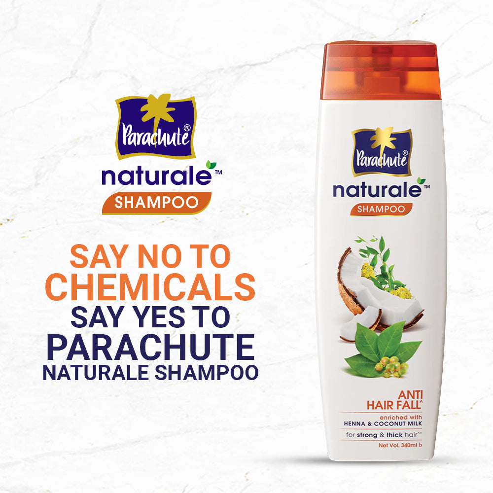 Parachute Naturale Shampoo Anti Hair Fall 340ml (FREE Aloe Vera Facewash - OIL CONTROL - 50gm)