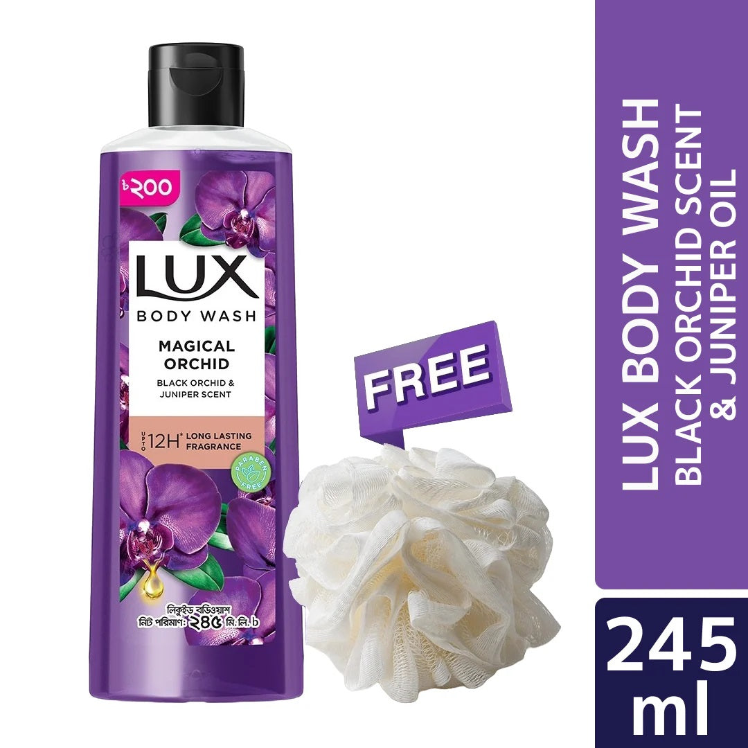 Lux Black Orchid Scent and Juniper Oil Body Wash (245ml)