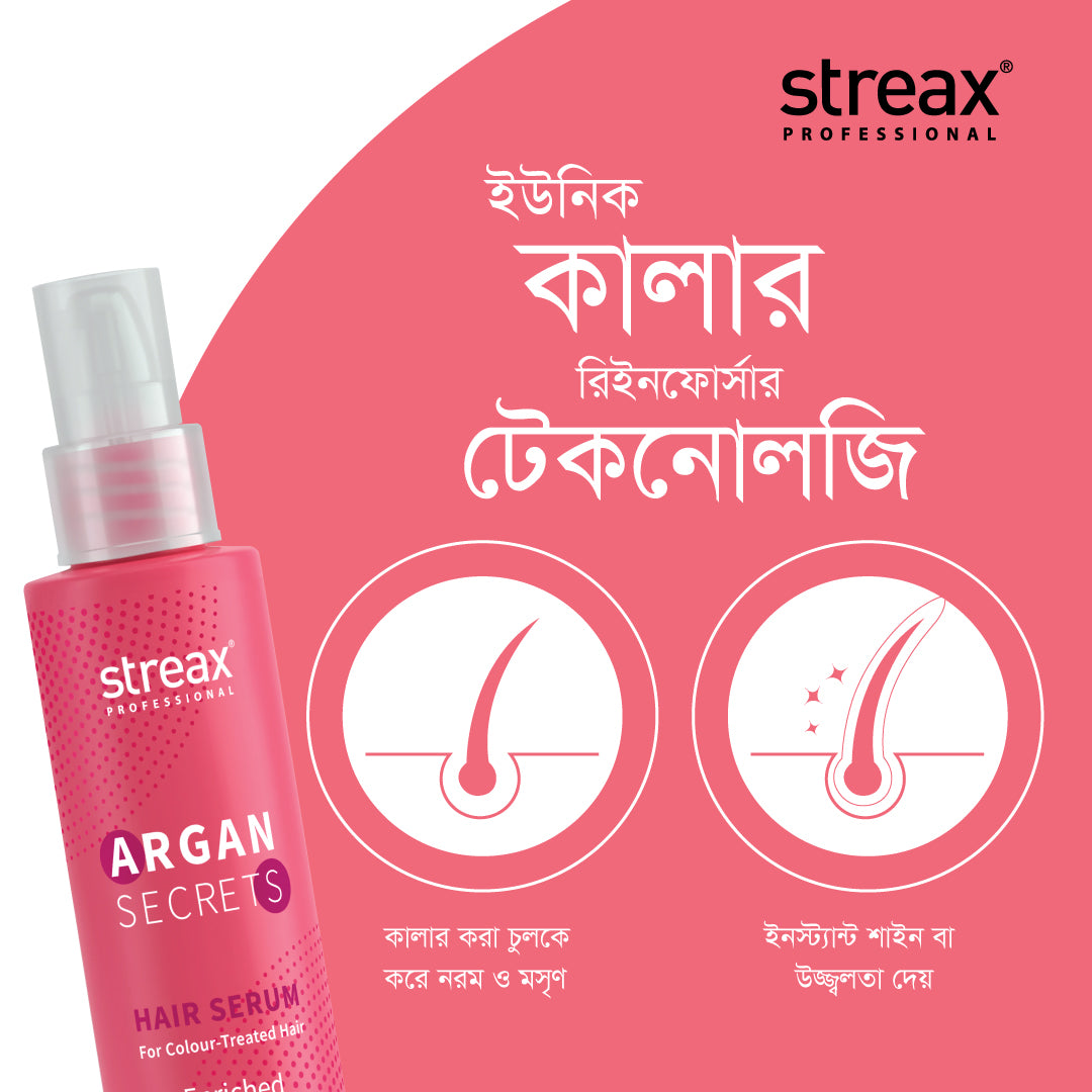 Streax Professional Argan Secrets Colour Protect Hair Serum (100ml)