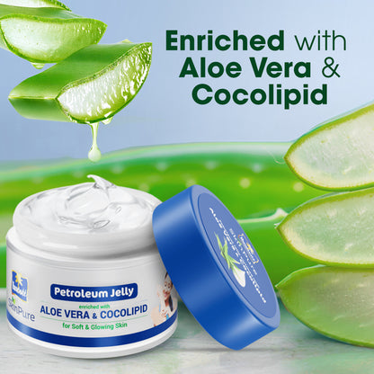 Parachute SkinPure Petroleum Jelly Enriched with Aloe Vera &amp; Cocolipid, For Soft, Glowing Skin, Dry Skin &amp; Lip Repair, Paraben, Sulphate Free