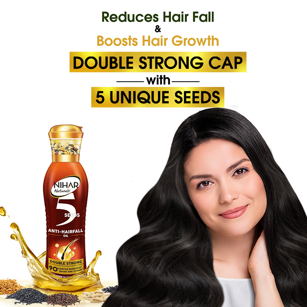 Nihar 5 Seeds Anti-Hairfall Double Strong Oil (100ml)