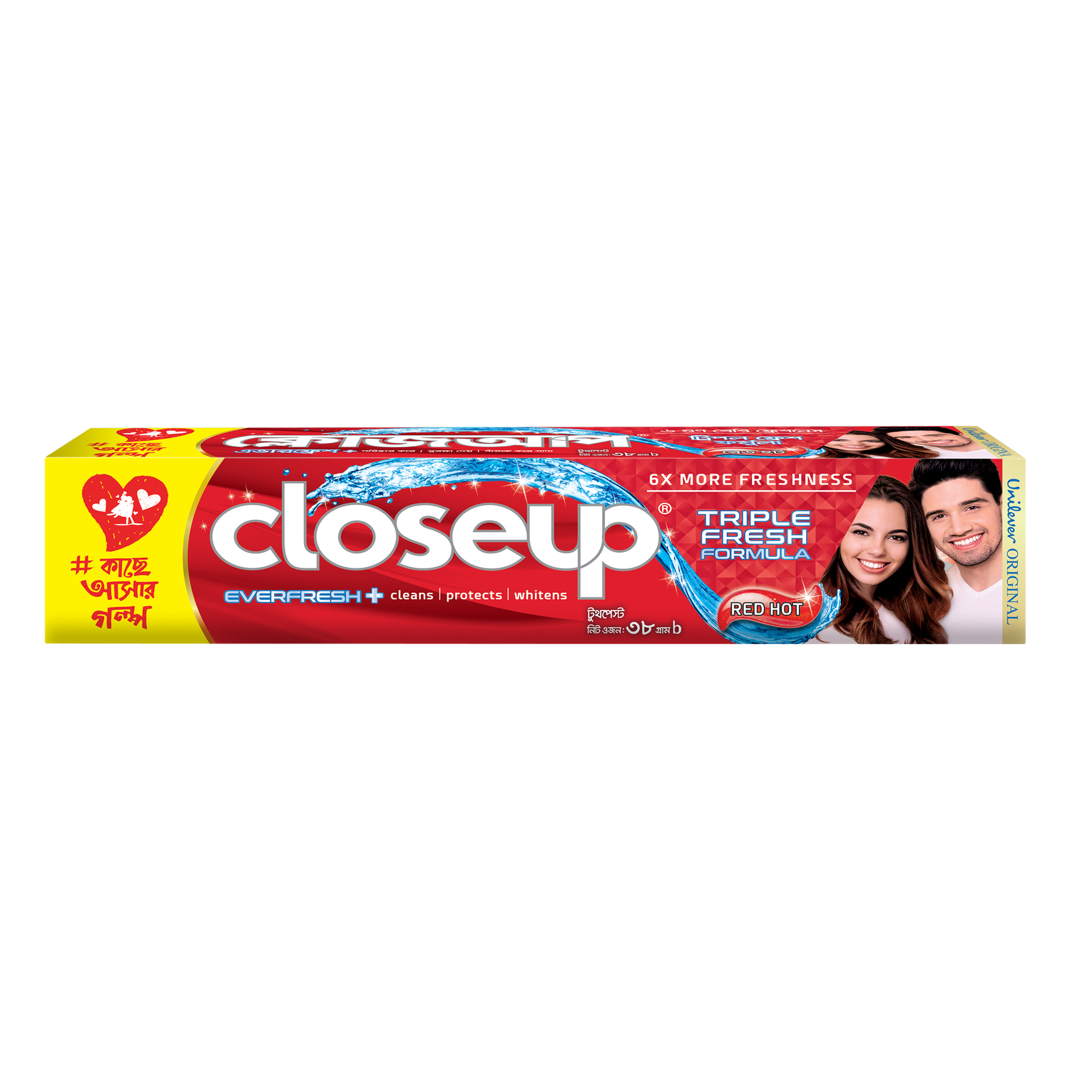 Closeup Toothpaste Red Hot