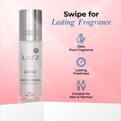 Lafz Pure Fragrance No Alcohol Perfume Roll On(8ml) - Zahri