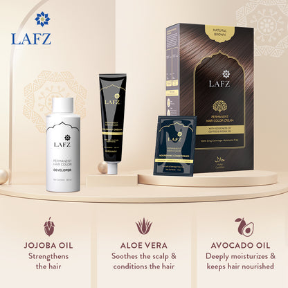 Lafz Permanent Hair Color Cream - Natural Brown (Pack of 02)