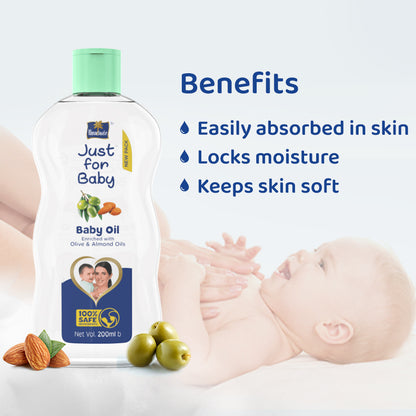 Parachute Just for Baby - Baby Oil 200ml (Baby Face Cream 50g FREE)