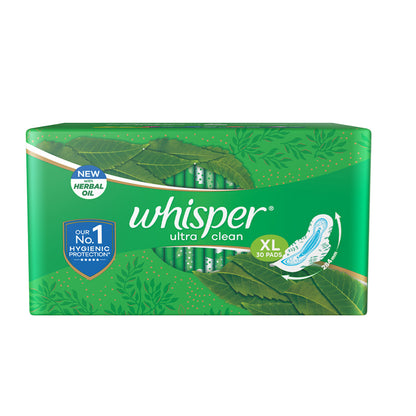 Whisper Ultra Clean Wings Sanitary Pads for Women - XL