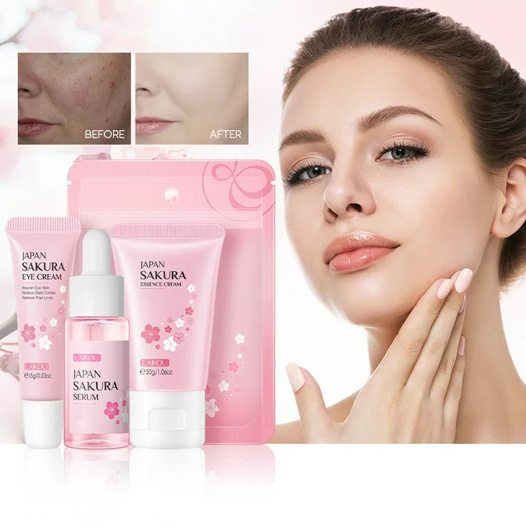 Laikou Sakura Skin &amp; Eye Care Set (3Pcs)