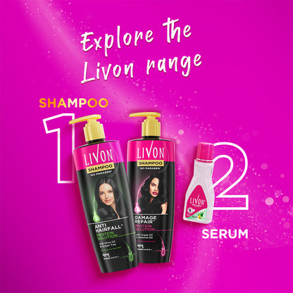 Livon Damage Repair Protein Shampoo 300ml &amp; Livon Hair Serum 18ml