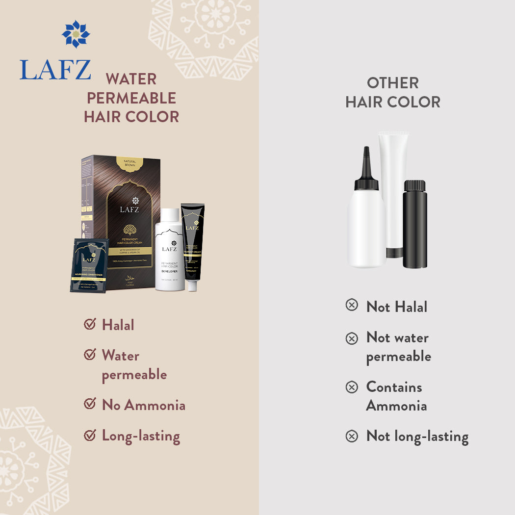 Lafz Permanent Hair Color Cream - Natural Brown (Pack of 02)