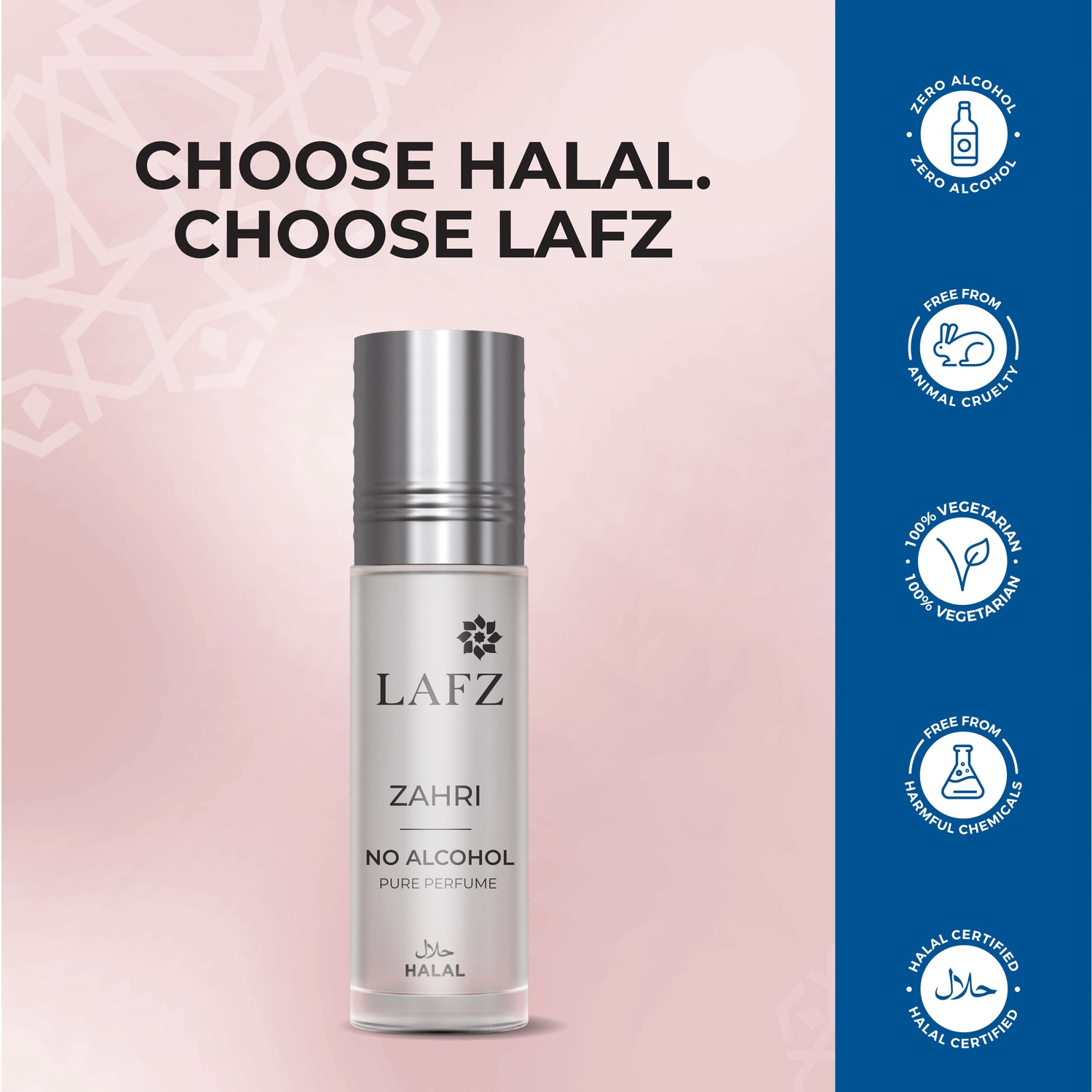 Lafz Pure Fragrance No Alcohol Perfume Roll On(8ml) - Zahri