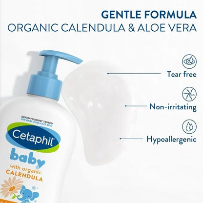 Cetaphil Baby Wash and Shampoo with Natural Calendula (400ml)