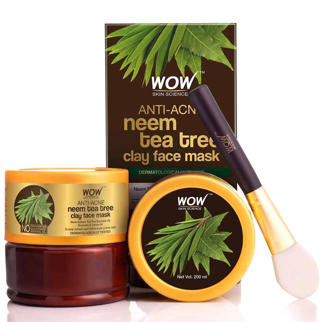 Wow Skin Science Anti Acne Neem and Tea Tree Clay Face Mask (200ml)