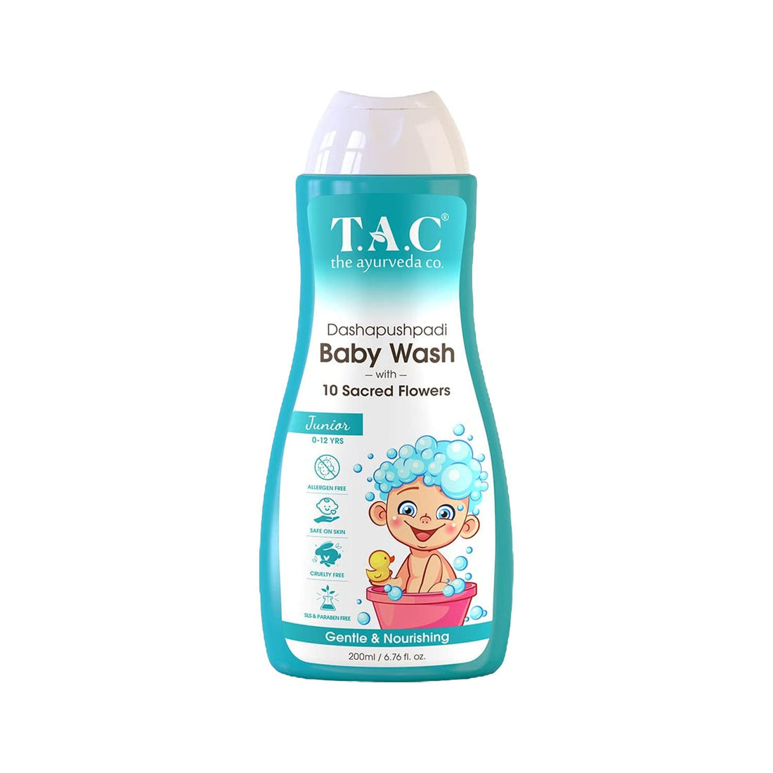 TAC - The Ayurveda Co. Dashapushpadi Baby Wash With 10 Sacred Flowers (200ml)