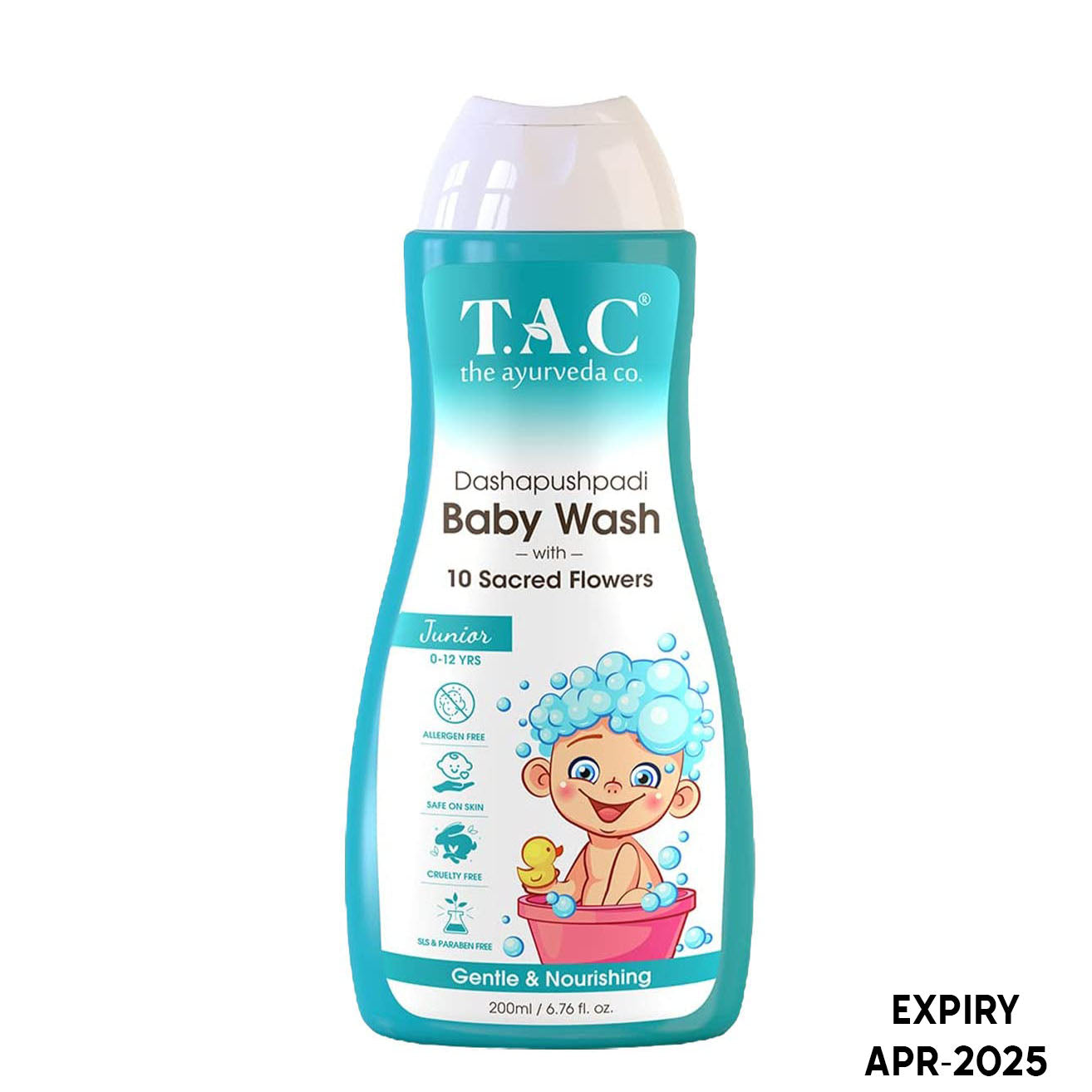 TAC - The Ayurveda Co. Dashapushpadi Baby Wash With 10 Sacred Flowers (200ml)