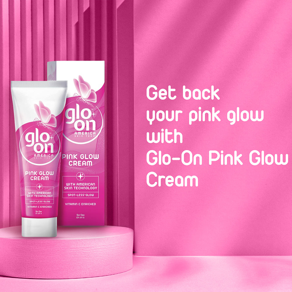 Glo On Pink Glow Cream with American Skin Technology , Enriched with Vitamin C,E, B3 &amp; Glow Boosters, For Bright, Glowing, Spot Less Skin, Sun Protection, All Skin Types (25gm)