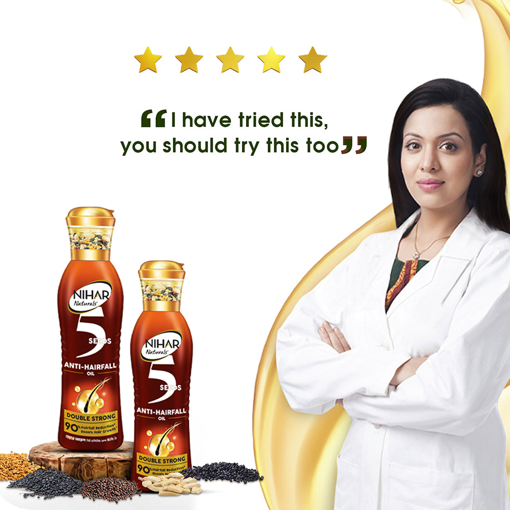 Nihar 5 Seeds Anti-Hairfall Double Strong Oil (100ml)