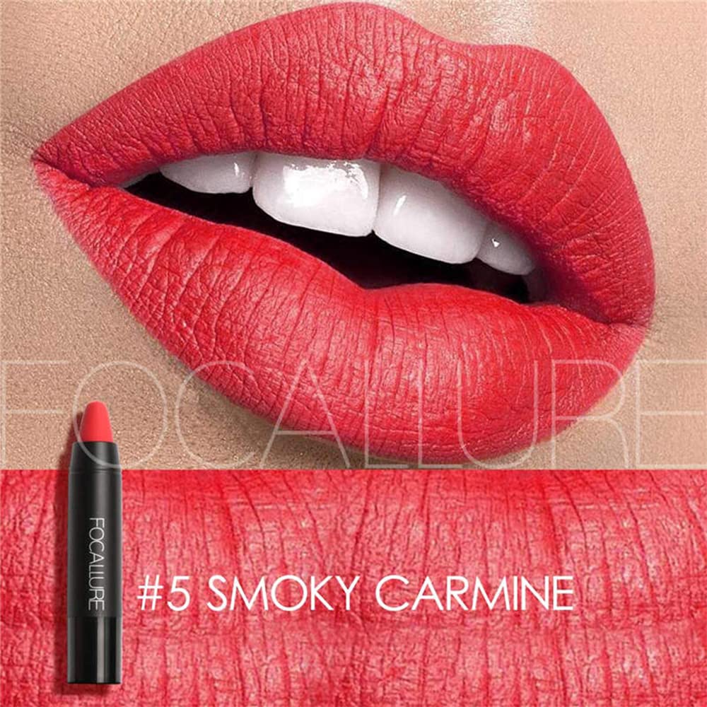 FA 22 - Focallure Matte Lips Crayon Lipstick (6gm) - 05 Smoky Carmine