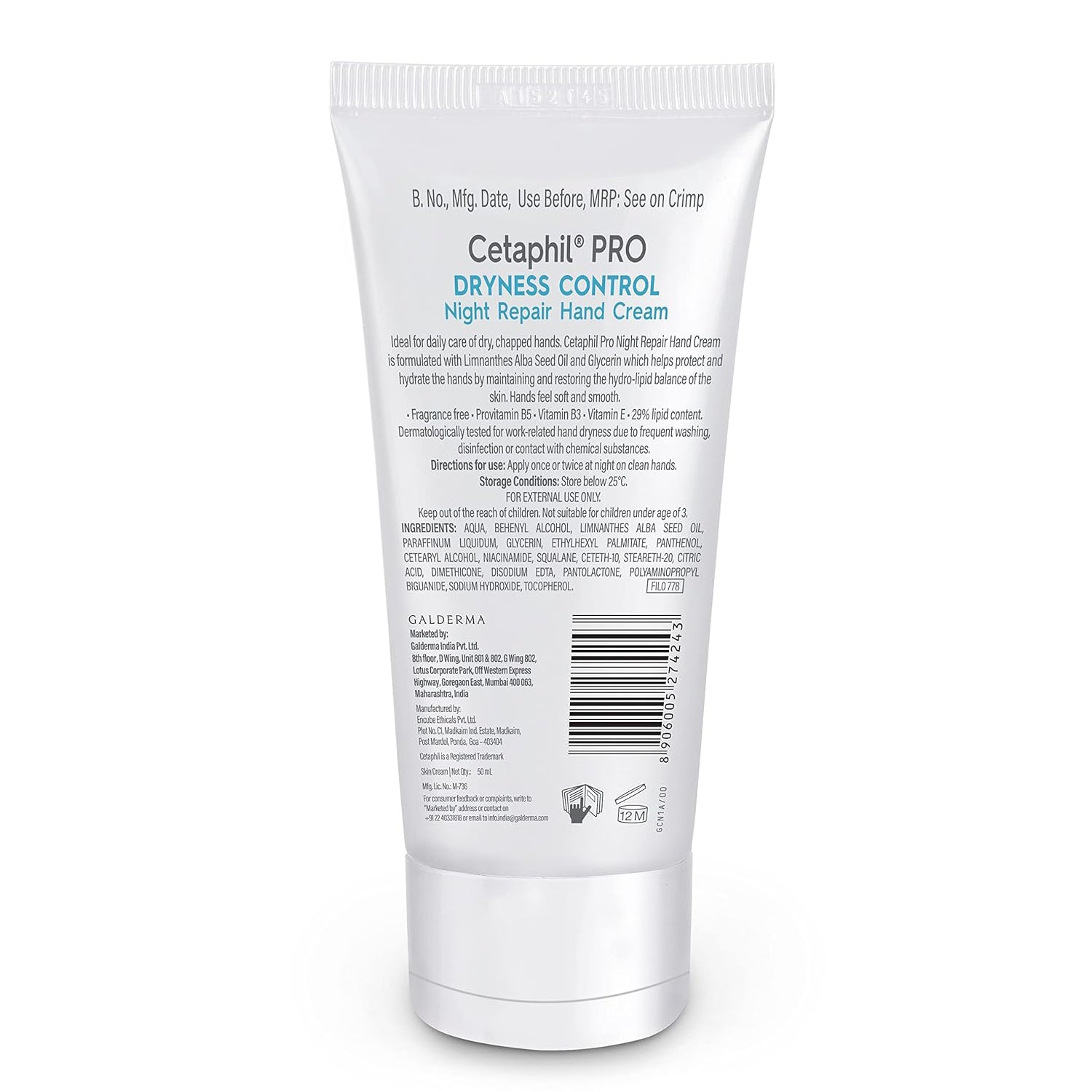 Cetaphil Pro Dryness Control Night Repair Hand Cream (50ml)