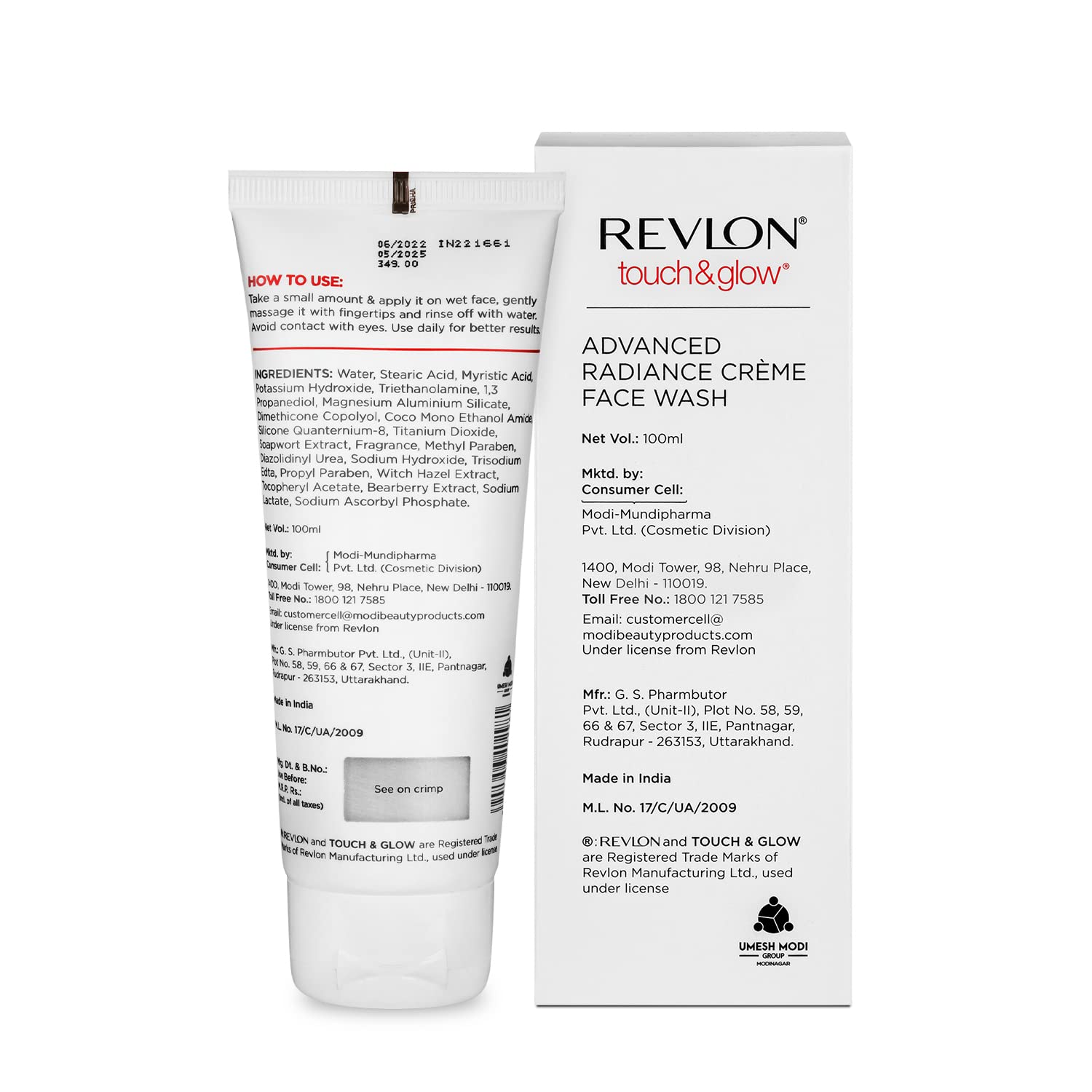 Revlon Touch and Glow Advanced Radiance Creme Face Wash (100gm)