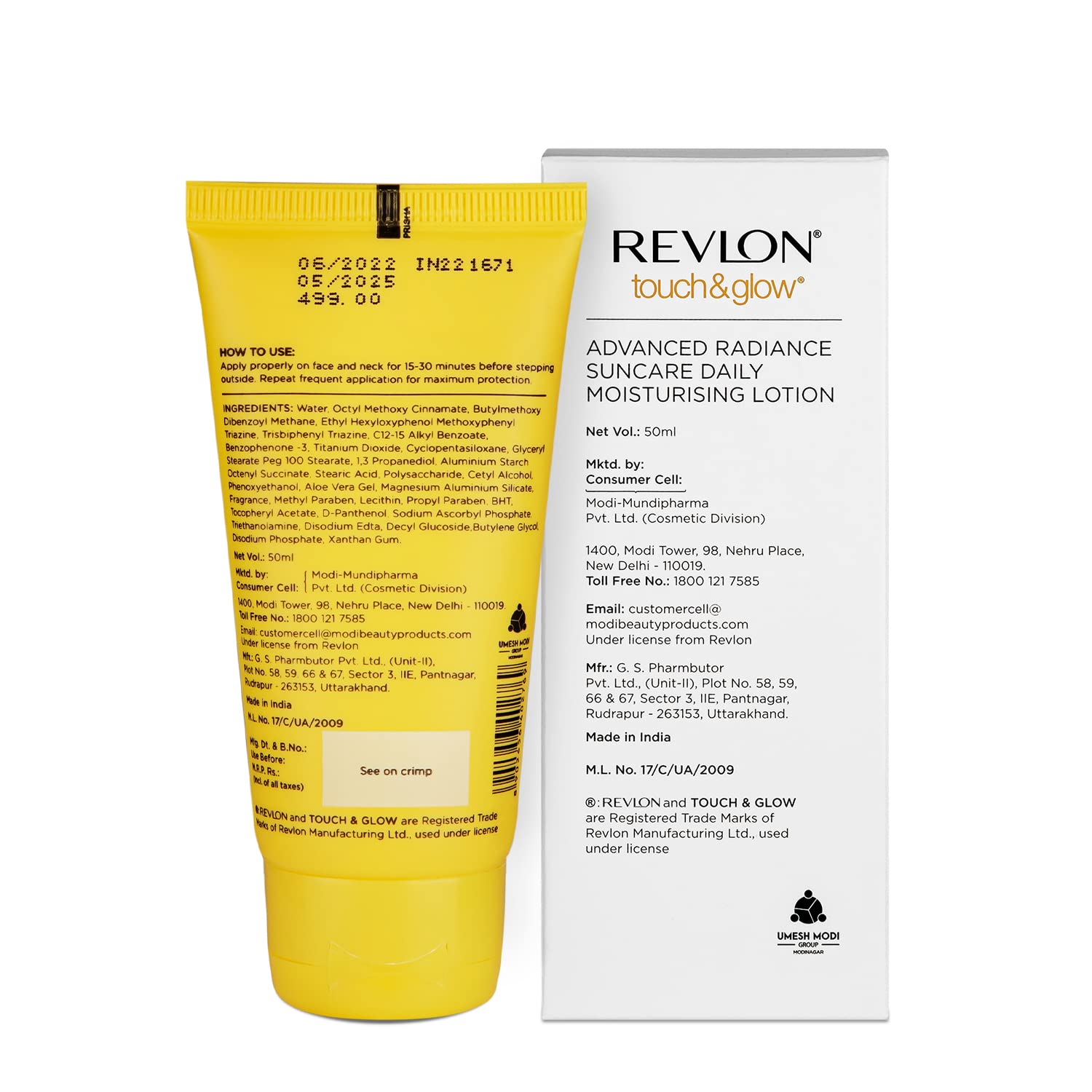 Revlon Touch and Glow Advanced Radiance Sun Care Daily Moisturizing Lotion SPF 50 (50gm)