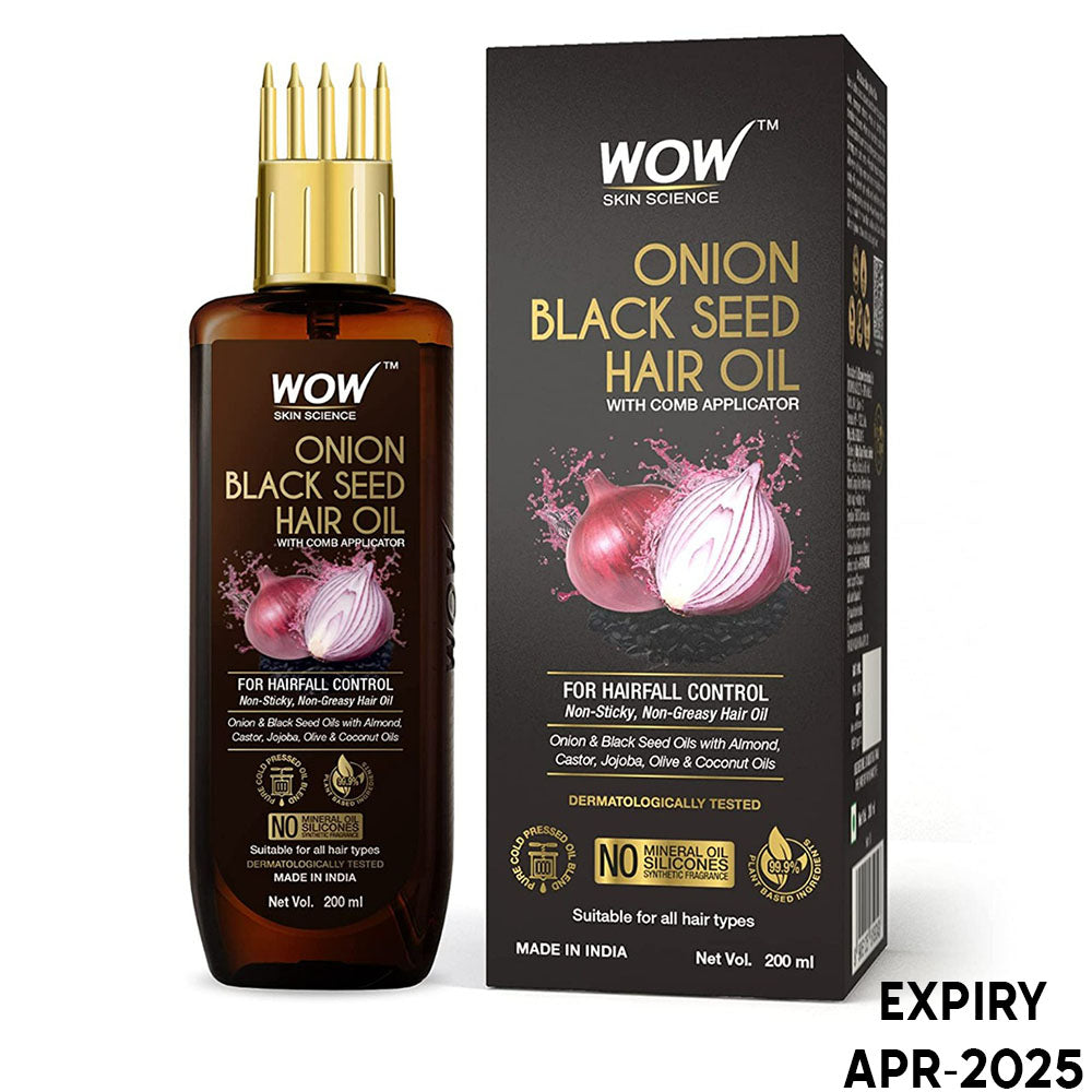 Wow Skin Science Onion Black Seed Hair Oil With Comb (200ml)