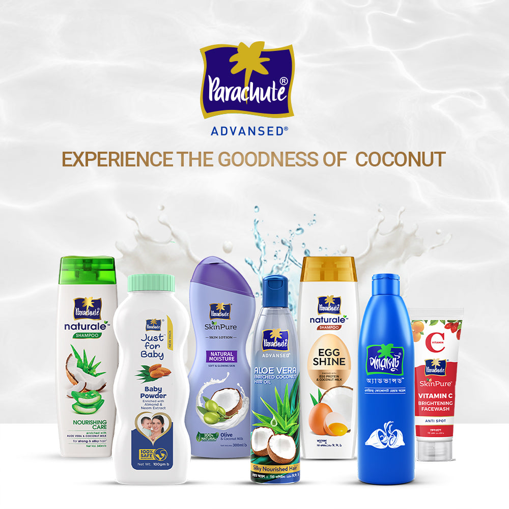 HAIR CARE BUNDLE - Parachute Naturale Shampoo Egg Shine 330ml &amp; Parachute Hair Oil Advansed Enriched Coconut 275ml