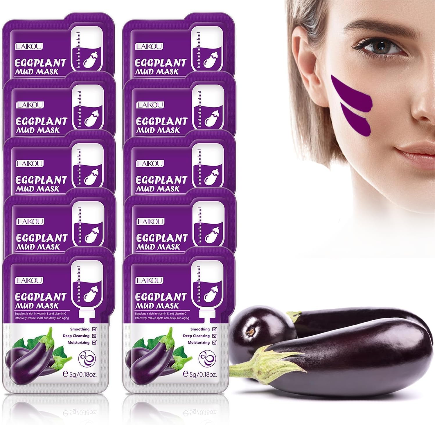 Laikou Eggplant Mud Mask (12 Pcs)