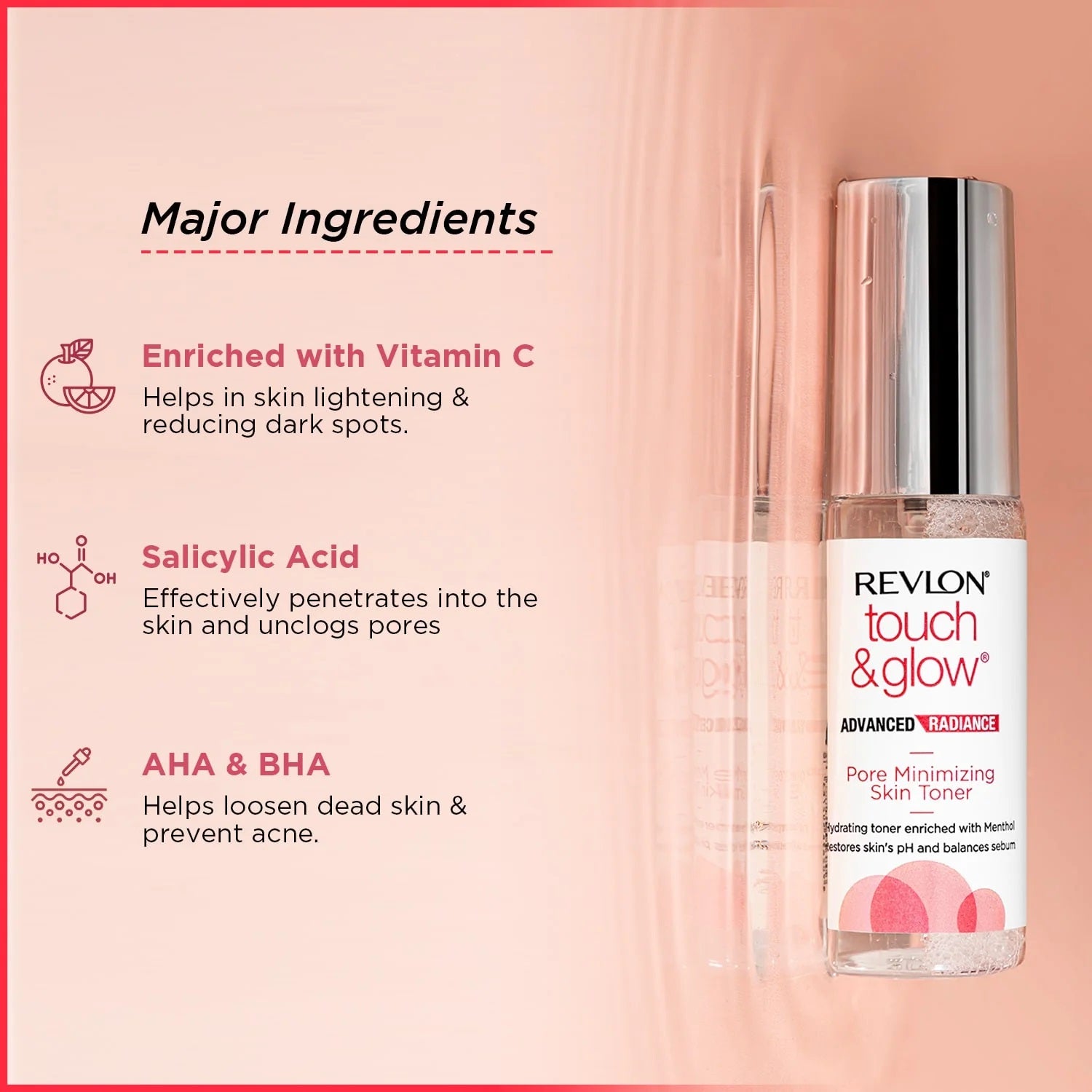 Revlon Touch and Glow Advanced Radiance Pore Minimizing Skin Toner (50gm)