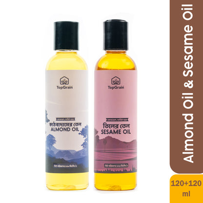 TopGrain 2 in 1 Almond Plus Sesame Oil Pack (120ml x 2)