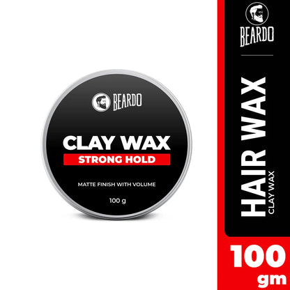 Beardo Special Gift Pack - Beardo Strong Hold Clay Wax 100g &amp; Livon Hair Serum 100ml