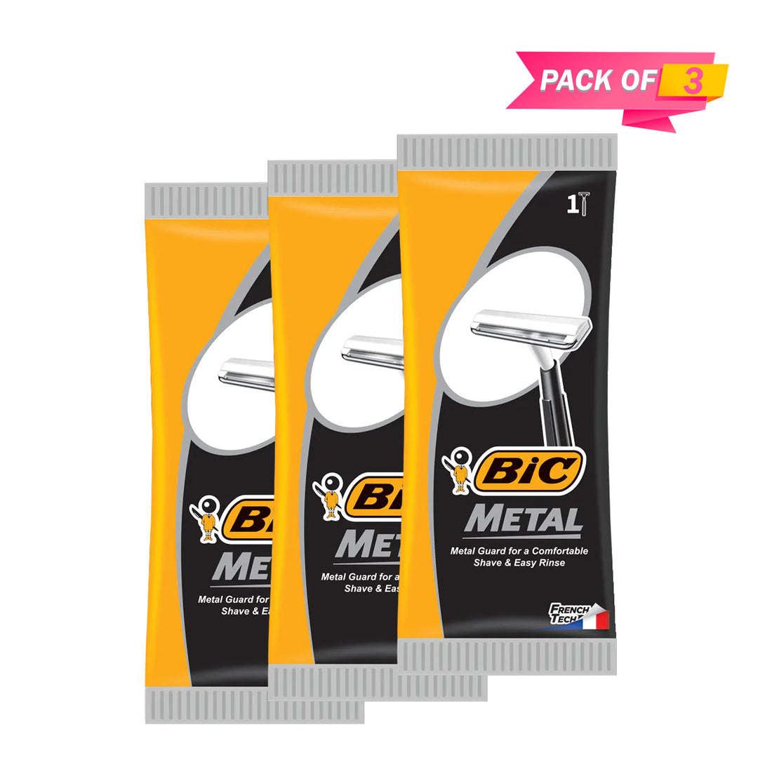 BIC Razor Metal Single Blade (Pack of 03)