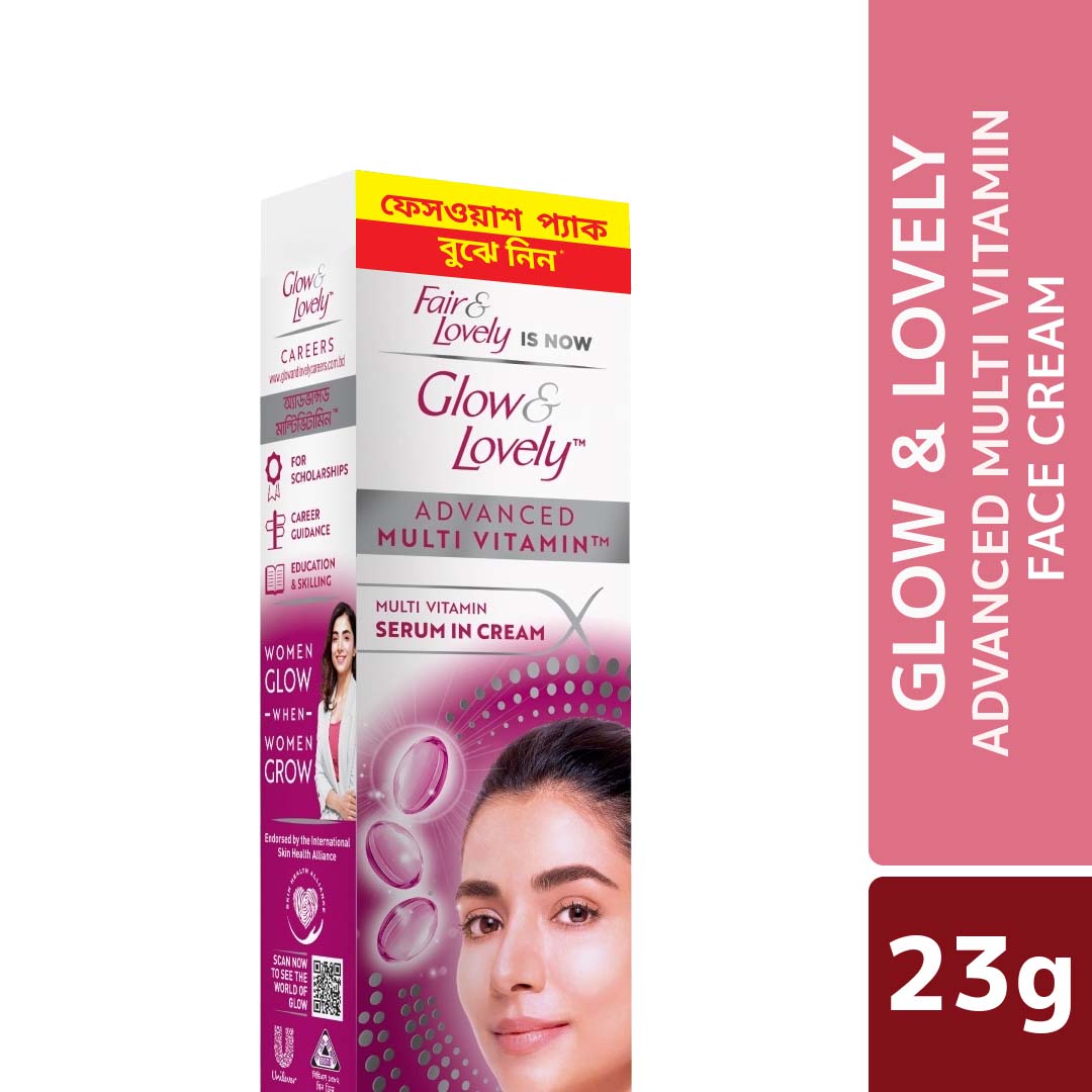 Glow &amp; Lovely Face Cream Advanced Multivitamin 23gm (Face Wash Pack Free)