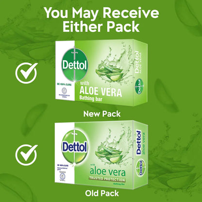 Dettol Soap Aloe Vera Pack of 3 (75gm X 3), Soap with Aloe Vera Extract Bathing Bar