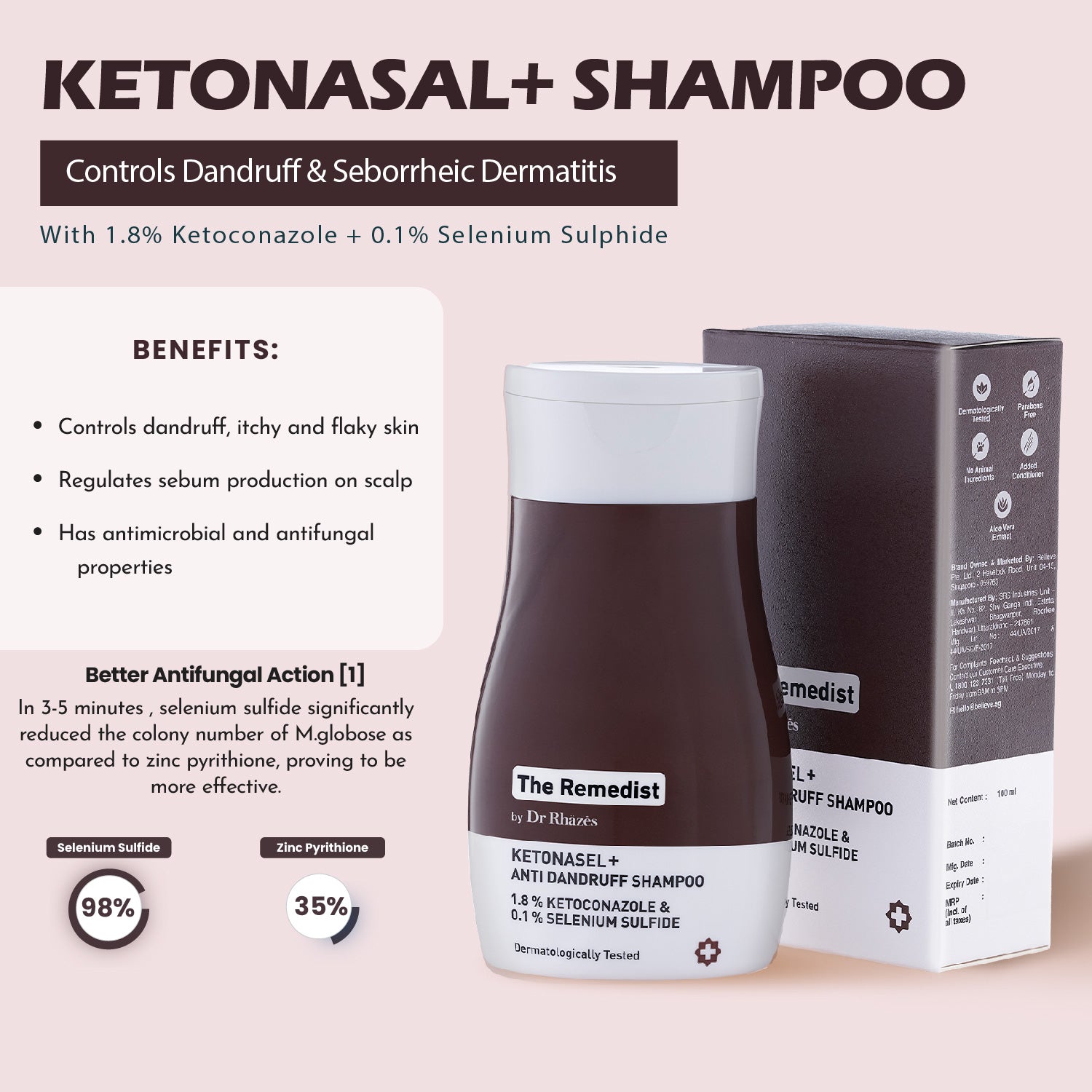 The Remedist by Dr Rhazes Ketonasel + Anti Dandruff Shampoo (100ml)