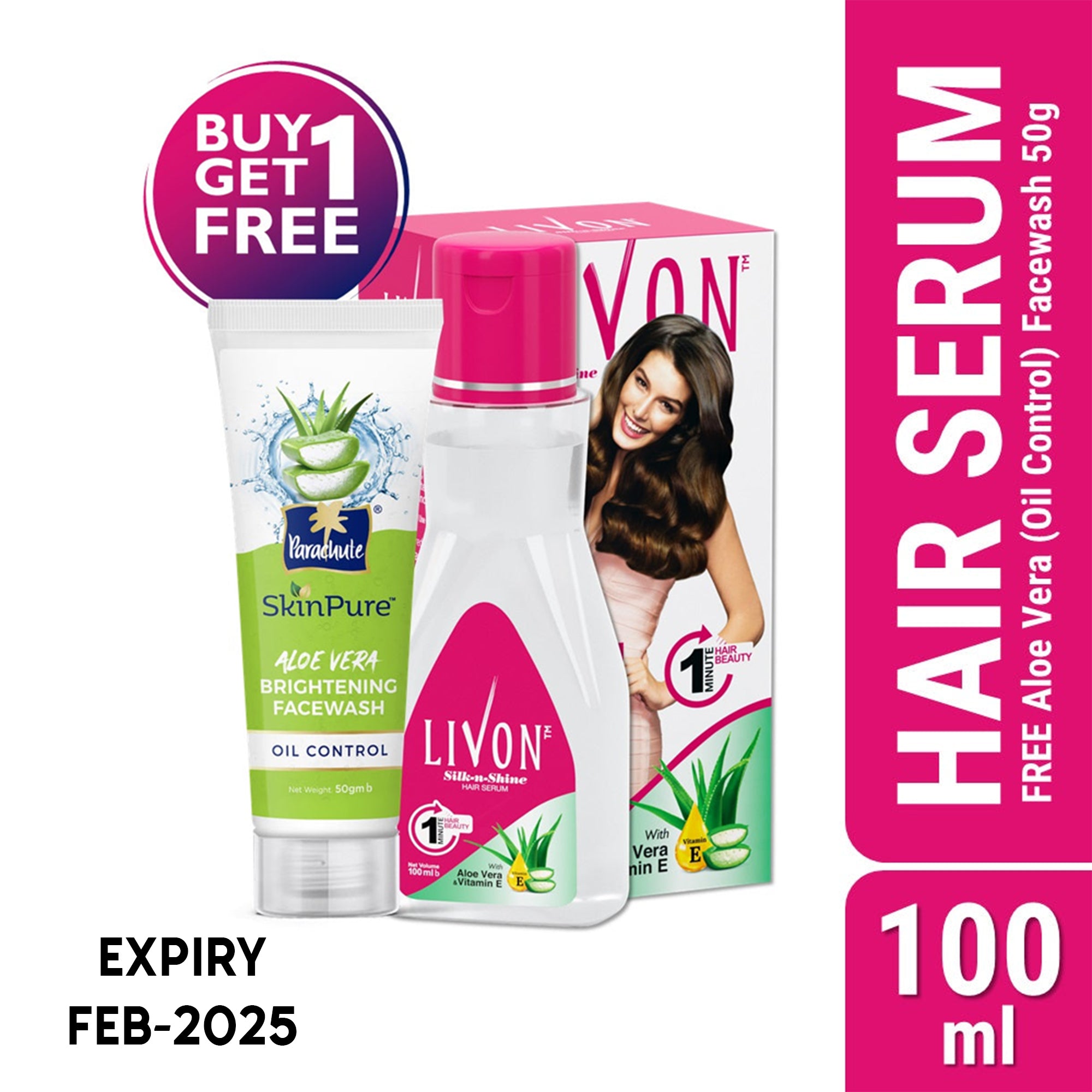 Livon Hair Serum 100ml (FREE Aloe Vera Facewash - OIL CONTROL - 50gm)