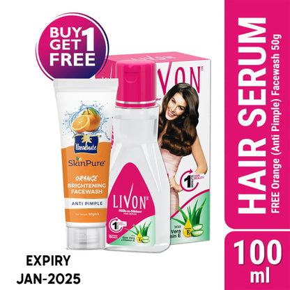 Livon Hair Serum 100ml (FREE Orange Facewash - ANTI PIMPLE - 50gm)