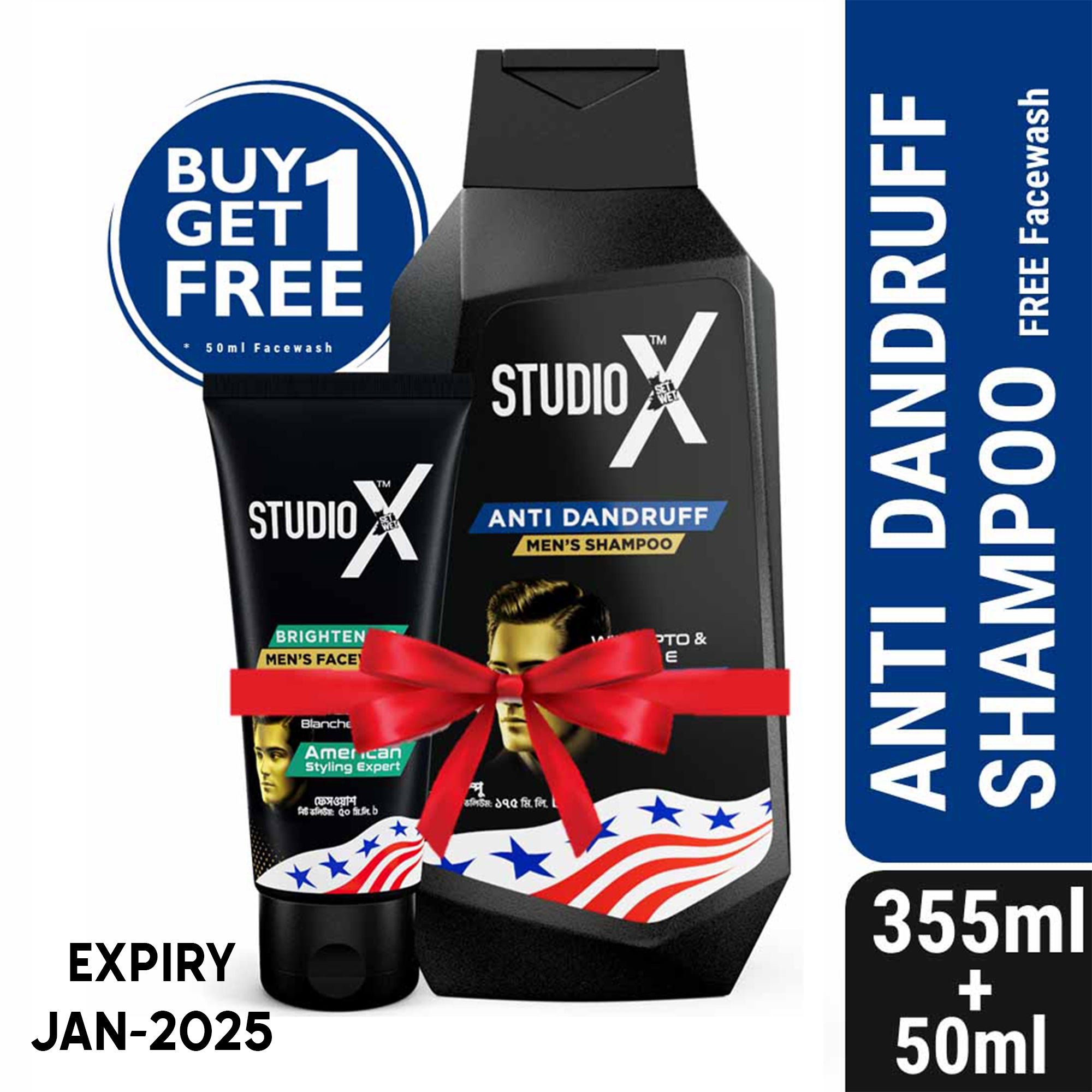 Studio X Anti Dandruff Shampoo for Men 355ml (50ml Facewash Free)