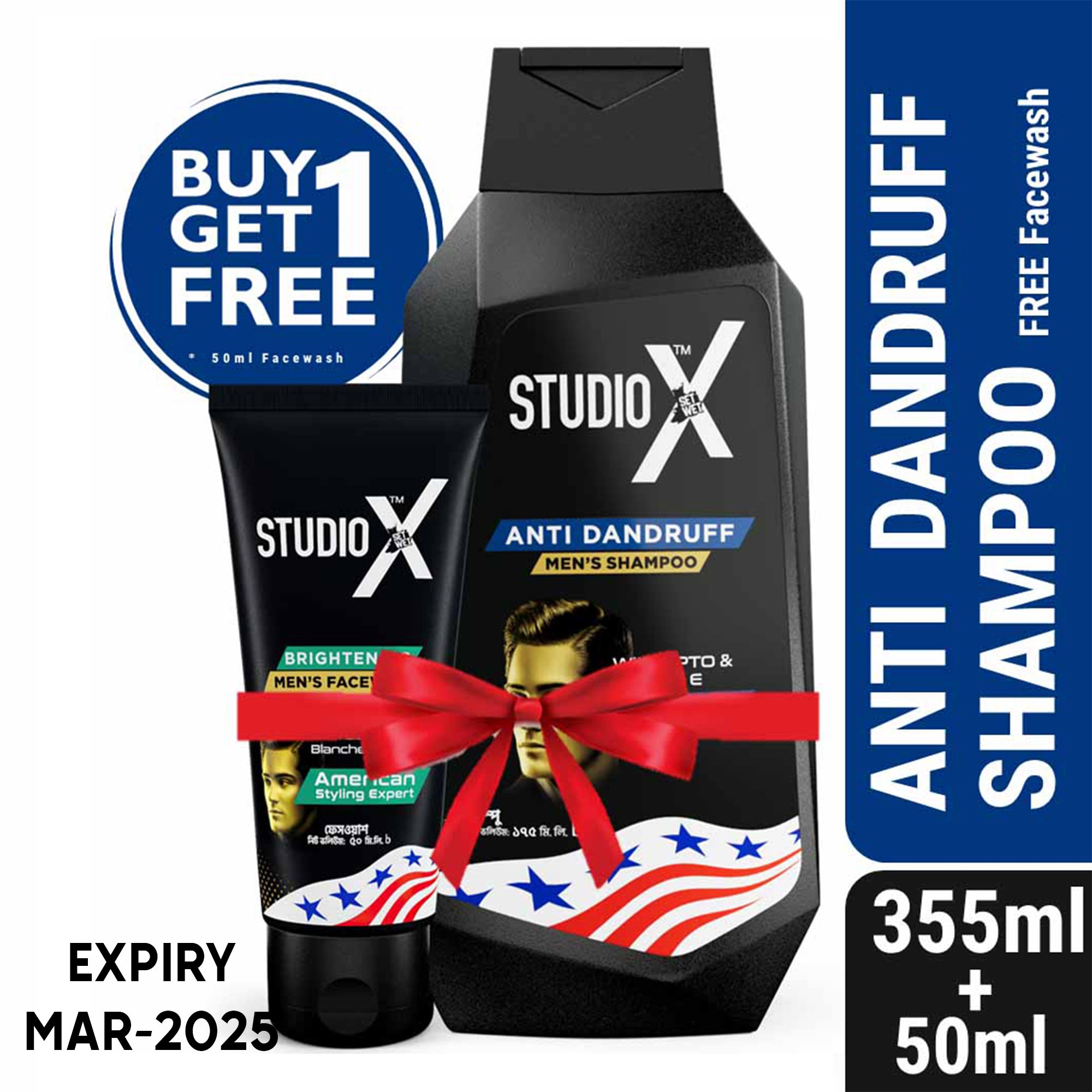 Studio X Anti Dandruff Shampoo for Men 355ml (50ml Facewash Free)