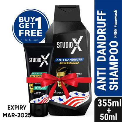 Studio X Anti Dandruff Shampoo for Men 355ml (50ml Facewash Free)