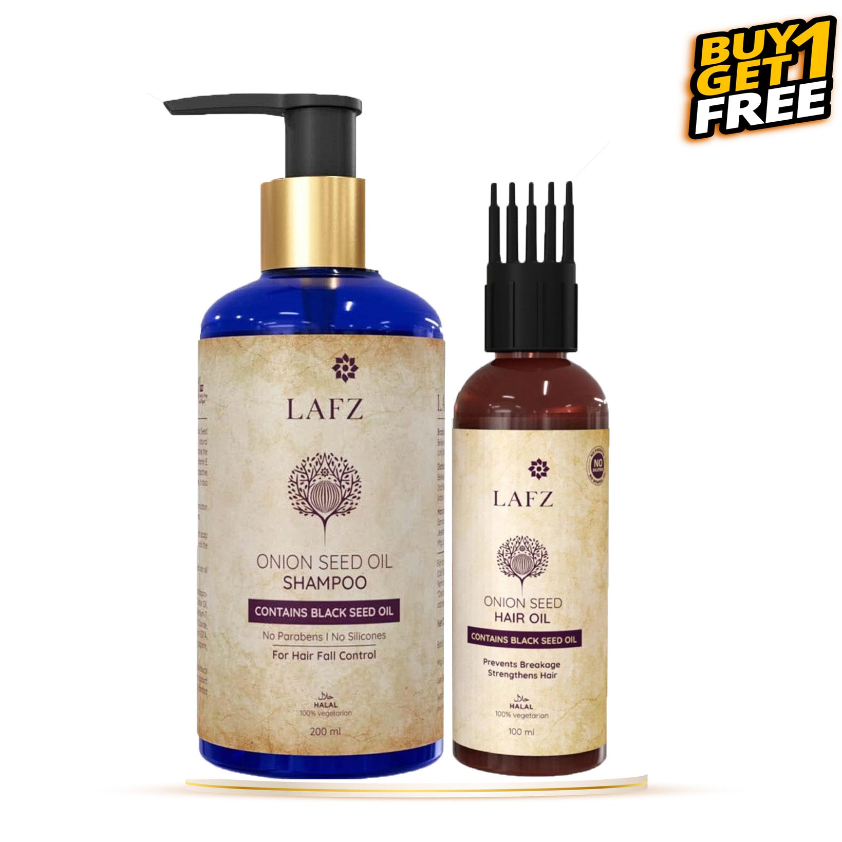 Buy Lafz Onion Seed Oil Shampoo 200ml (Get Free Lafz Onion Seed Hair Oil 100ml)