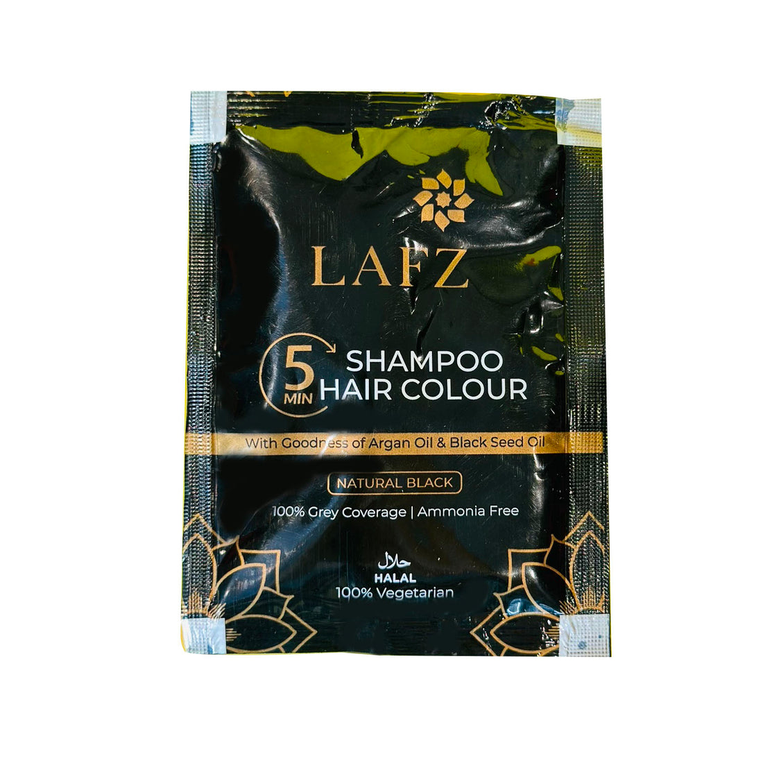 Lafz 5 Min Shampoo Hair Color (15ml) - Natural Black