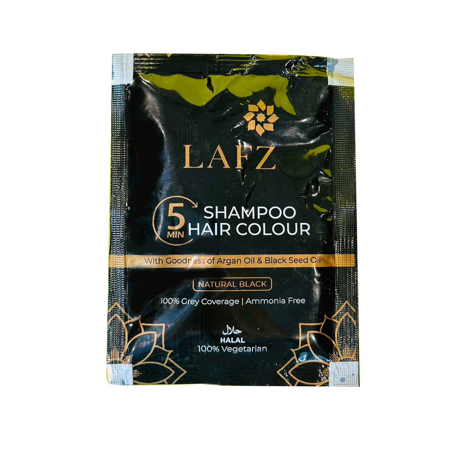 Lafz 5 Min Shampoo Hair Color (15ml) - Natural Black