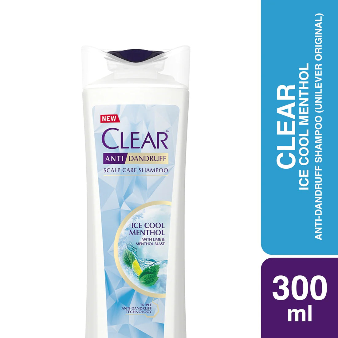 Clear Ice Cool Menthol Anti-Dandruff Shampoo 300ml (Unilever Original)