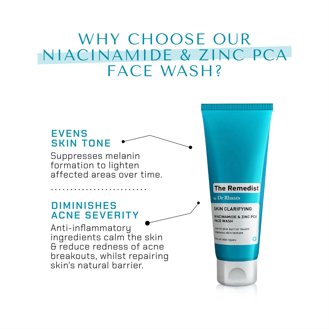 The Remedist by Dr Rhazes Skin Clarifying Niacinamide &amp; Zinc PCA Facewash (100ml)