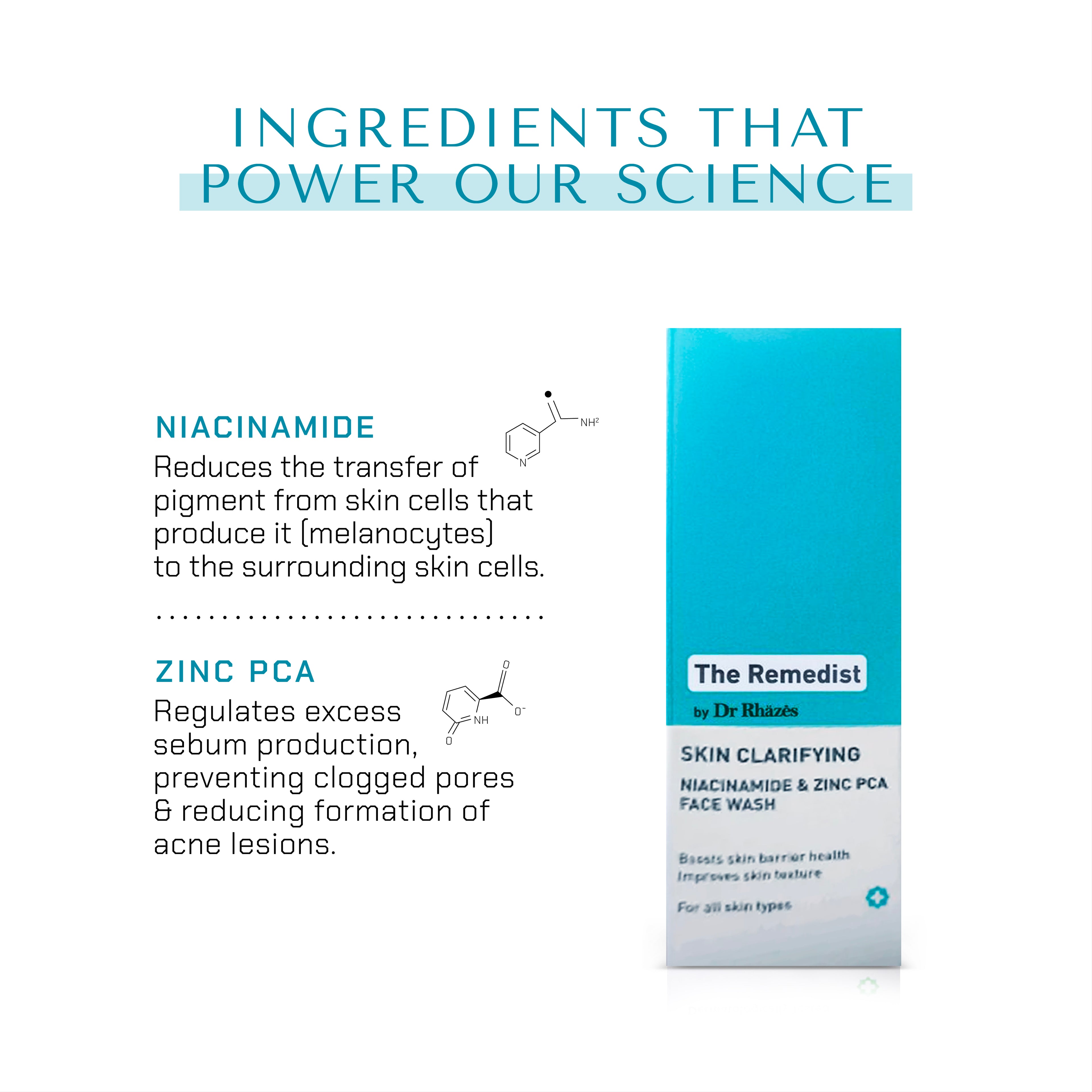 The Remedist by Dr Rhazes Skin Clarifying Niacinamide &amp; Zinc PCA Facewash (100ml)