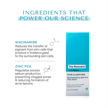 The Remedist by Dr Rhazes Skin Clarifying Niacinamide &amp; Zinc PCA Facewash (100ml)